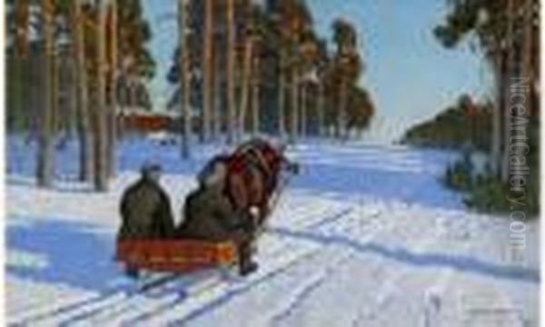 Winter Landscape Oil Painting by Andrei Afanas Evich Egorov