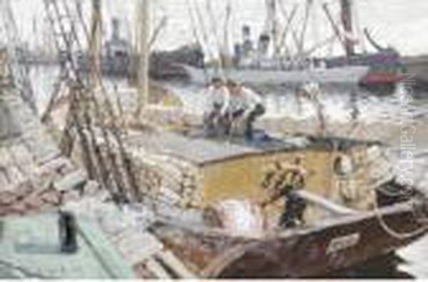Sailors Resting In The Harbour Oil Painting by Andrei Afanas Evich Egorov