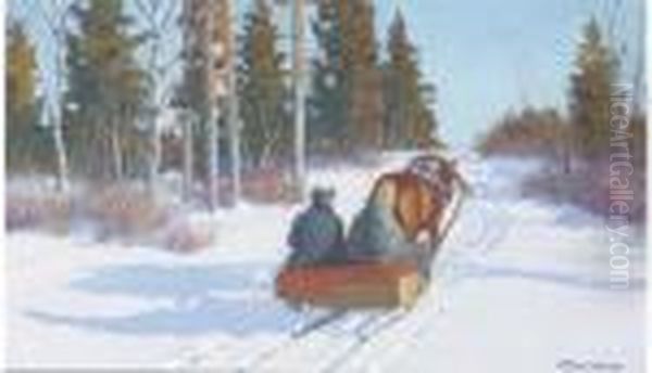 If You Drive Carefully, You'll Get Further! Oil Painting by Andrei Afanas Evich Egorov