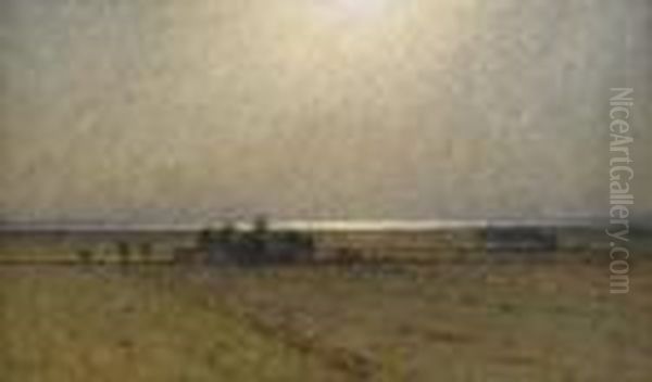 Olandskt Landskap I Soldis Oil Painting by Per Ekstrom