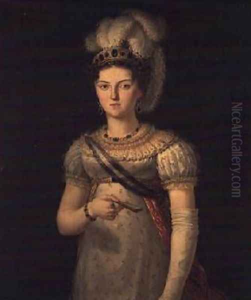 Portrait of Maria Josephine Amalia of Saxony Oil Painting by Francisco Lacoma Y Fontanet