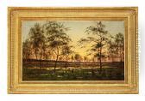 Aftonrodnad Med Segerstad I Fonden - Oland Oil Painting by Per Ekstrom