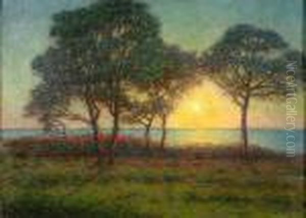 Olandskt Landskap I Aftonstamning Oil Painting by Per Ekstrom