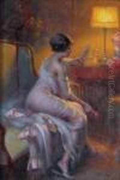 La Toilette Oil Painting by Delphin Enjolras