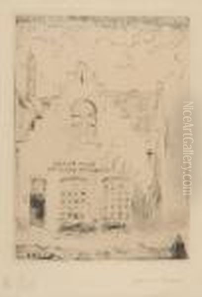 Drankhuis In Tonse Vrouwtje Oil Painting by James Ensor