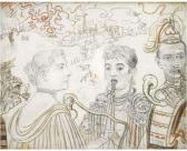 Les Musiciens Oil Painting by James Ensor