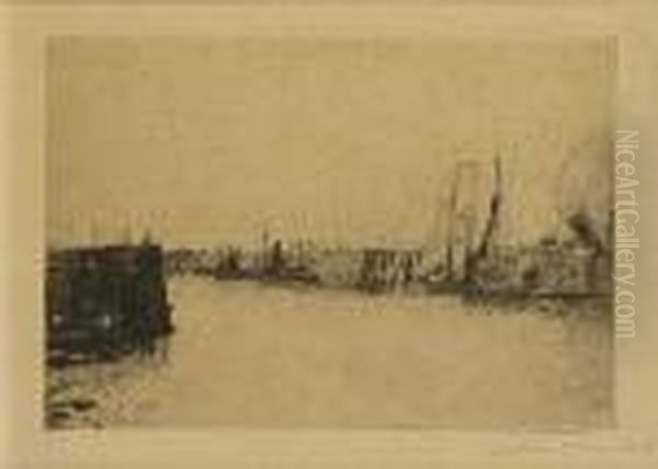 Estacade Oil Painting by James Ensor