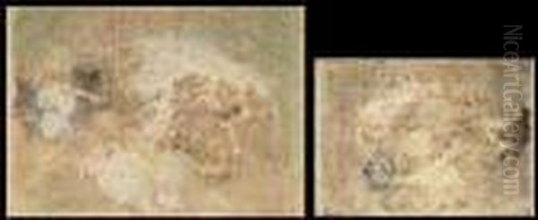 Ballet Gracile Ou La Danse Dans 
La Clairiere - Au Dos: Composition Avec Personnages Et Danseuses Oil Painting by James Ensor