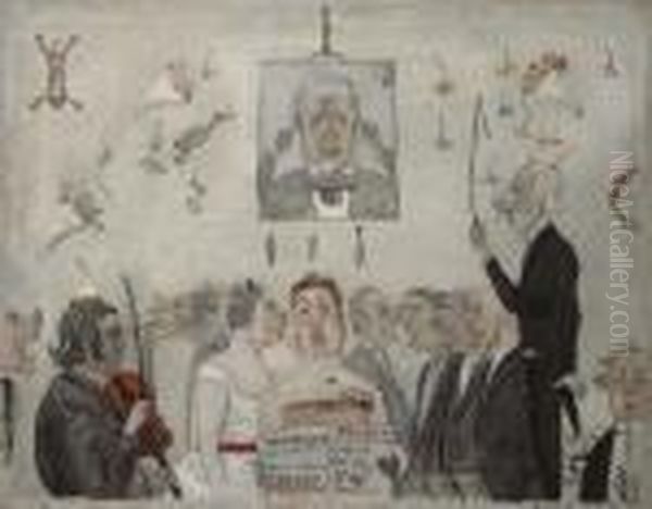 Au Conservatoire
Signe Et Dedicace 'au Futur Oil Painting by James Ensor