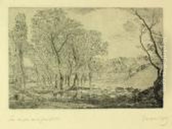 La Mare Aux Peupliers Oil Painting by James Ensor