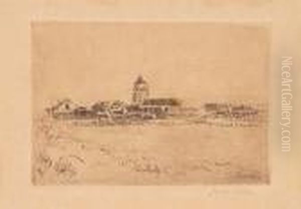 Petite Vue De Mariakerke (1887) 1e Plaat Oil Painting by James Ensor