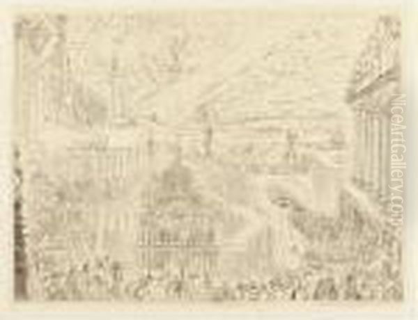 Prise D'une Ville Etrange (taevernier 33) Oil Painting by James Ensor