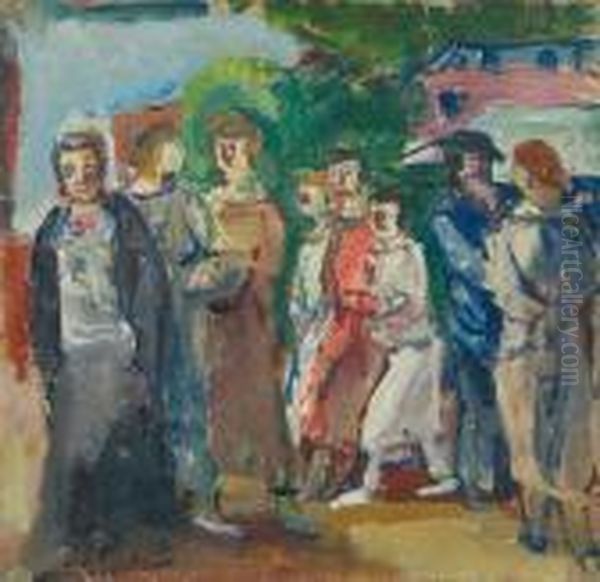 Assemblee De Personnages Oil Painting by Henri Epstein