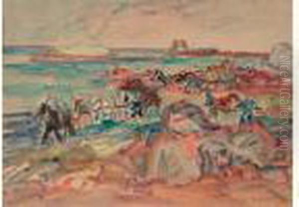 Etudie A
 Munich, Puis Arrive A Paris En 1911. A Montparnasse, Il Suit Les
 Cours D'une Academie Libre Et Reside A La Ruche Ou Il Se Lie A
 Kremegne, Modigliani Et Soutine. Deporte En Allemagne, Epstein
 Disparait En Oil Painting by Henri Epstein