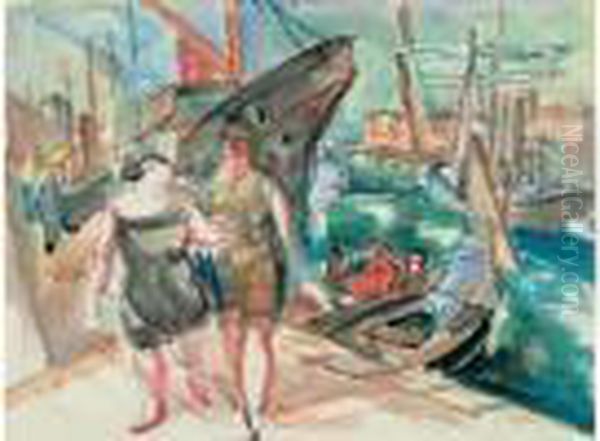 Etudie A
 Munich, Puis Arrive A Paris En 1911. A Montparnasse, Il Suit Les
 Cours D'une Academie Libre Et Reside A La Ruche Ou Il Se Lie A
 Kremegne, Modigliani Et Soutine. Deporte En Allemagne, Epstein
 Disparait En Oil Painting by Henri Epstein