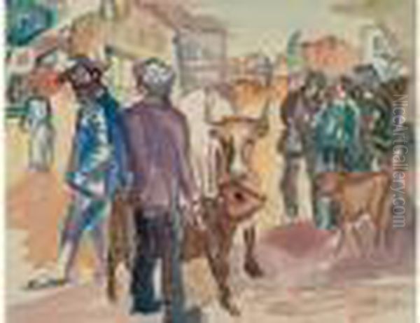 Etudie A
 Munich, Puis Arrive A Paris En 1911. A Montparnasse, Il Suit Les
 Cours D'une Academie Libre Et Reside A La Ruche Ou Il Se Lie A
 Kremegne, Modigliani Et Soutine. Deporte En Allemagne, Epstein
 Disparait En Oil Painting by Henri Epstein