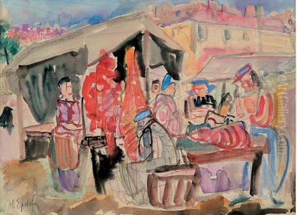 Etudie A
 Munich, Puis Arrive A Paris En 1911. A Montparnasse, Il Suit Les
 Cours D'une Academie Libre Et Reside A La Ruche Ou Il Se Lie A
 Kremegne, Modigliani Et Soutine. Deporte En Allemagne, Epstein
 Disparait En Oil Painting by Henri Epstein