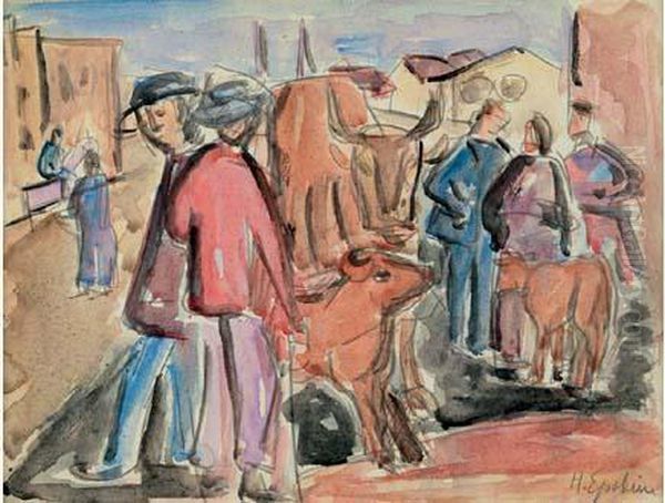 Etudie A
 Munich, Puis Arrive A Paris En 1911. A Montparnasse, Il Suit Les
 Cours D'une Academie Libre Et Reside A La Ruche Ou Il Se Lie A
 Kremegne, Modigliani Et Soutine. Deporte En Allemagne, Epstein
 Disparait En Oil Painting by Henri Epstein