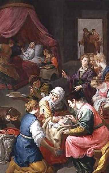 The Birth of the Virgin Oil Painting by Jusepe Leonardo