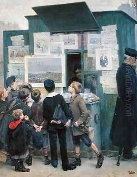 Looking at The Dream by Detaille Oil Painting by Paul-Emmanuel Legrand