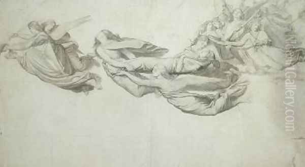 Sketch for Saint Catherine of Alexandria Oil Painting by Henri Lehmann