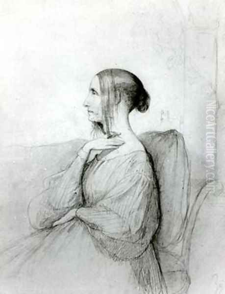 Portrait of Marie dAgoult 1805-76 Oil Painting by Henri Lehmann