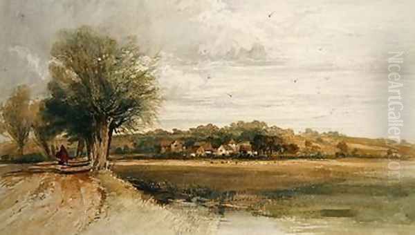 Figures on a Path Oil Painting by Thomas Lound