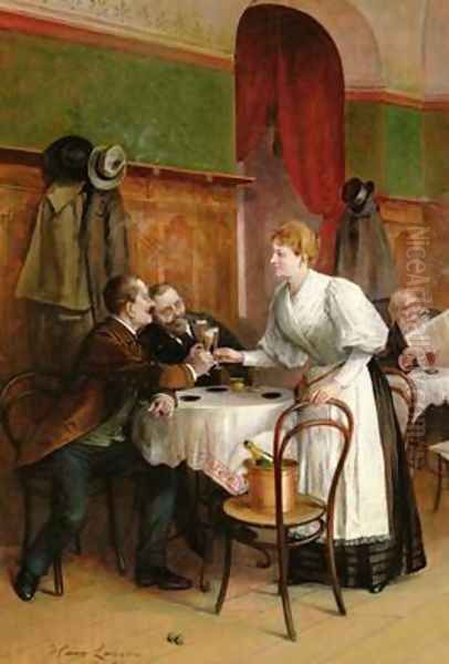 Drinking their health Oil Painting by Hans August Lasser