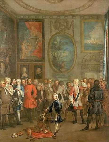 A Noblemans Levee Oil Painting by Marcellus the Elder Laroon