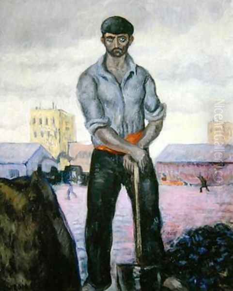 Coal Miner at the Port 1930 Oil Painting by Valentin Thibon de Libian