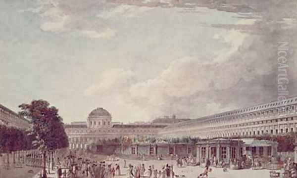 Le Palais Philippe Egalite Le Palais Royal Oil Painting by Jean Lespinasse