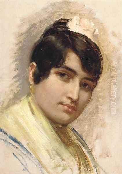 A Spanish beauty Oil Painting by Edwin Longsden Long