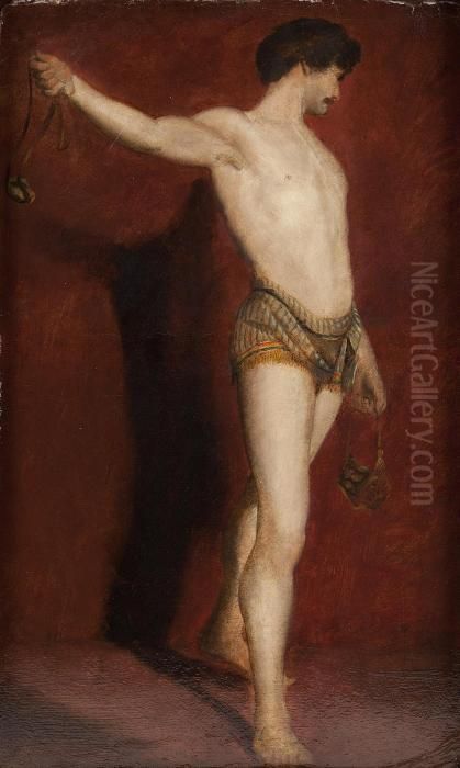 Full Length Study Of David Oil Painting by William Etty