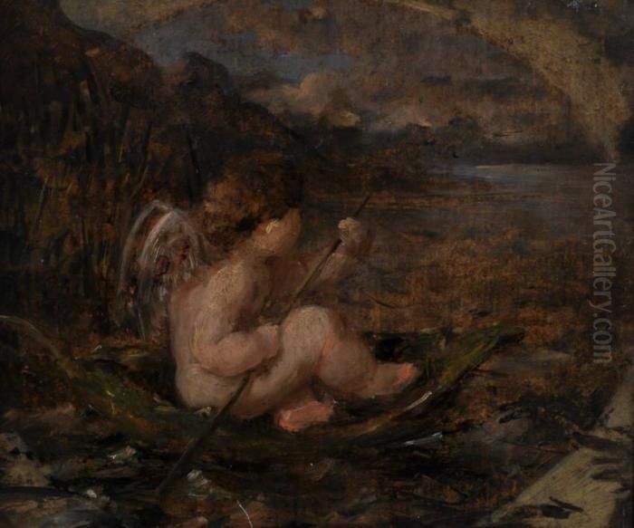 Cupidsailing Oil Painting by William Etty
