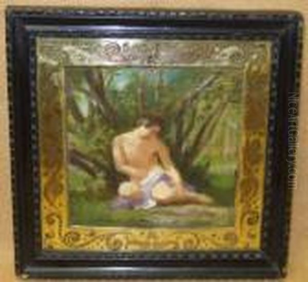 Portrait Of A Semi-nude Seated
On A Bank Oil Painting by William Etty