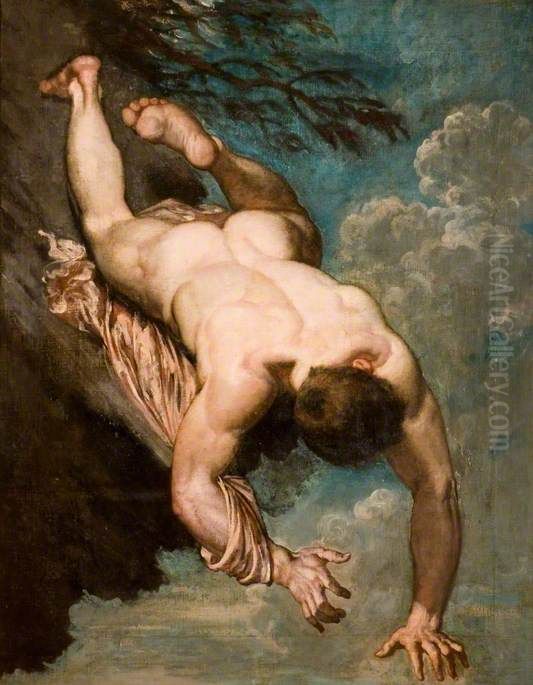 Manlius Hurled From The Rock Oil Painting by William Etty