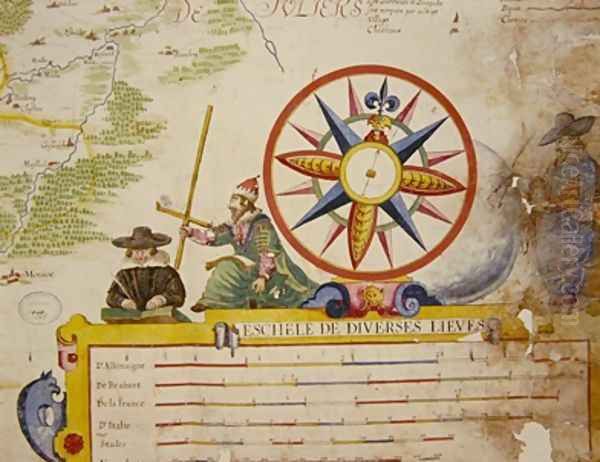 Illustration of the differing measurements of the league in Germany Brabant France and Italy Oil Painting by Arnold Florent van Langren