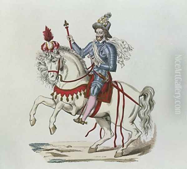 Equestrian Portrait of Henri IV Oil Painting by Jeune Lacoste