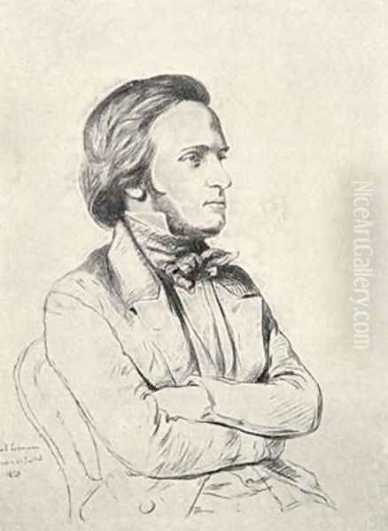 Wilhelm Richard Wagner Oil Painting by Henri Lehmann