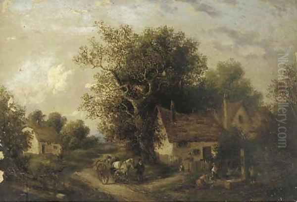 A village lane Oil Painting by Georgina Lara