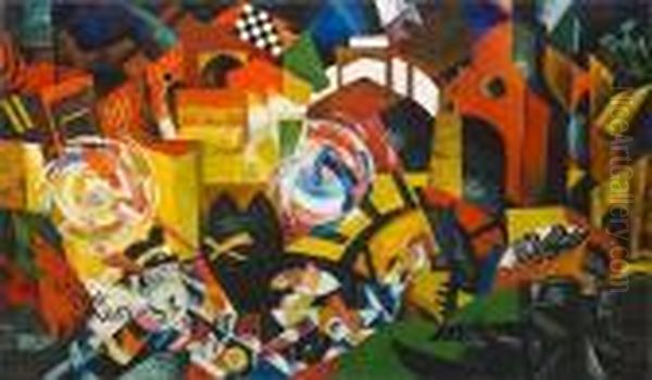 Study For 'venice' Oil Painting by Alexandra Alexandrov Exter