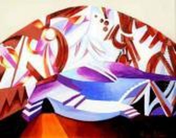 Projet De Decor Pour Romeo Et Juliette De W.s Donne En 1921 Au
 Theatre Kamerny (tairov) A Moscou. Decors Et Costumes
 D'a.exter. Oil Painting by Alexandra Alexandrov Exter