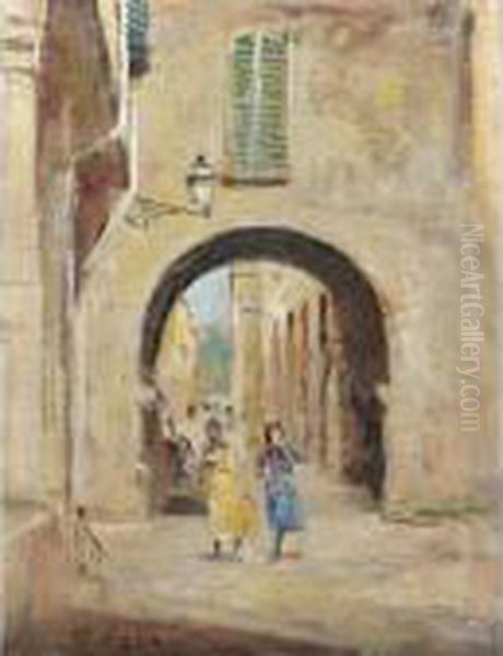 Bologna, Arco Di Via Piella Oil Painting by Fabbio Fabbi