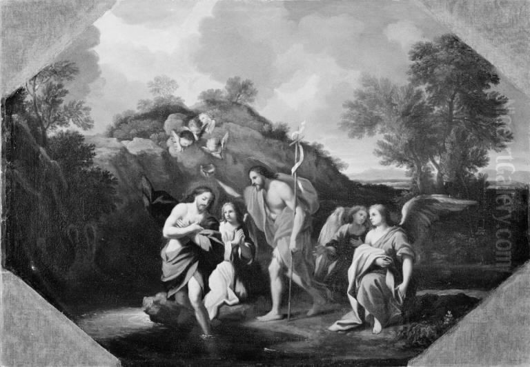 The Baptism of Christ Oil Painting by Filippo Lauri