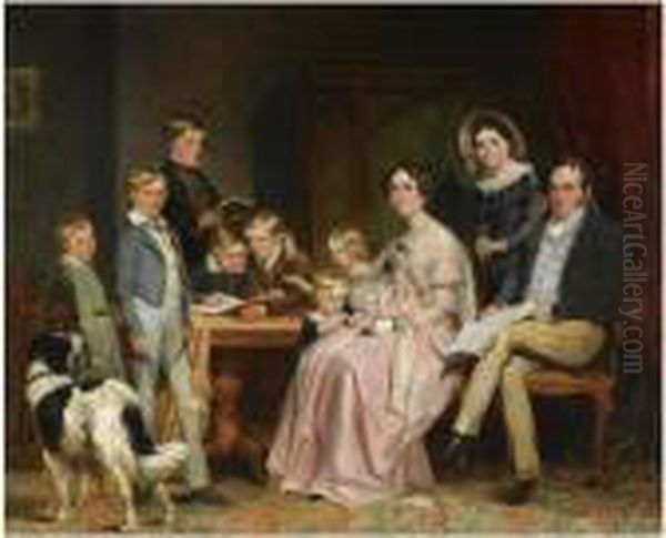 The Leisham Family Of Tillocoultry, Clackmannanshire Oil Painting by Thomas Faed