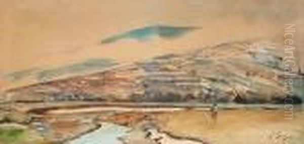 Pejzaz Z Mysliwym Oil Painting by Julian Falat