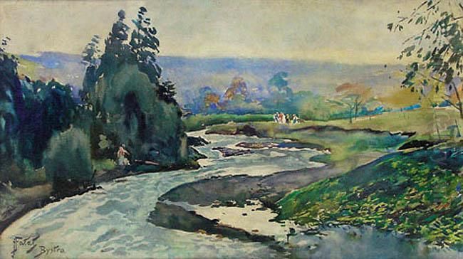 Pejzaz Z Bystrej Ok. 1920 R. Oil Painting by Julian Falat