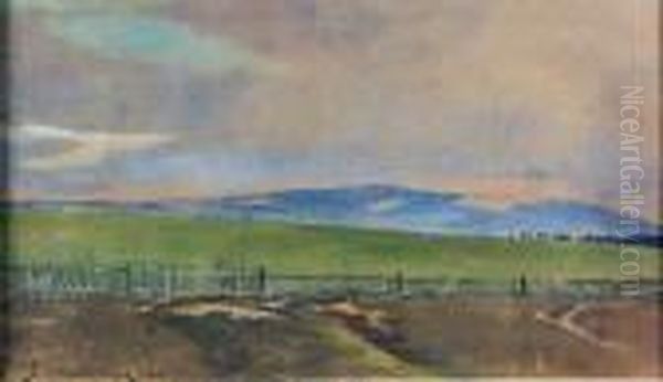 Pejzaz Beskidzki Oil Painting by Julian Falat