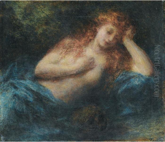 Madeleine Oil Painting by Ignace Henri Jean Fantin-Latour