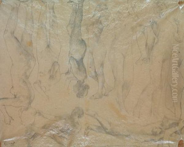 Etudes De Femmes Oil Painting by Ignace Henri Jean Fantin-Latour